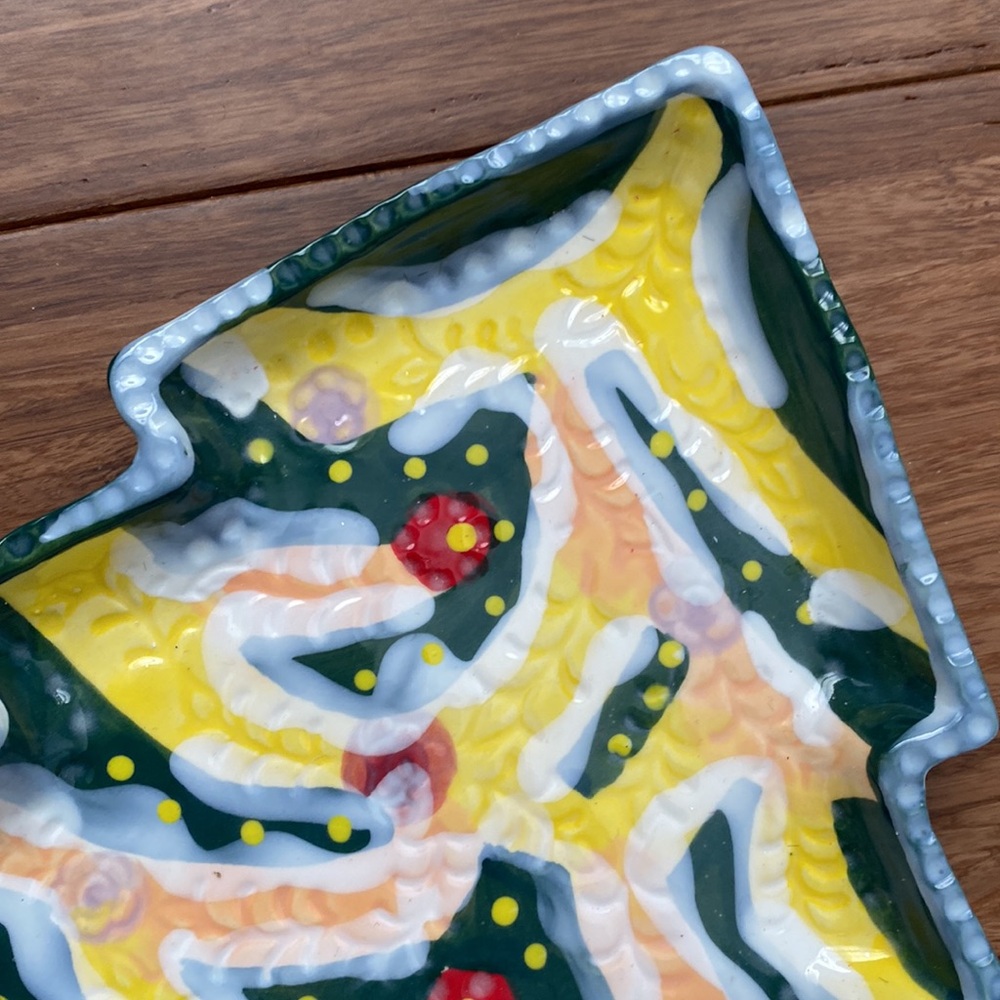 Anthropologie Nathalie Lete Christmas Tree Dessert Plate - Picture 4 of 4